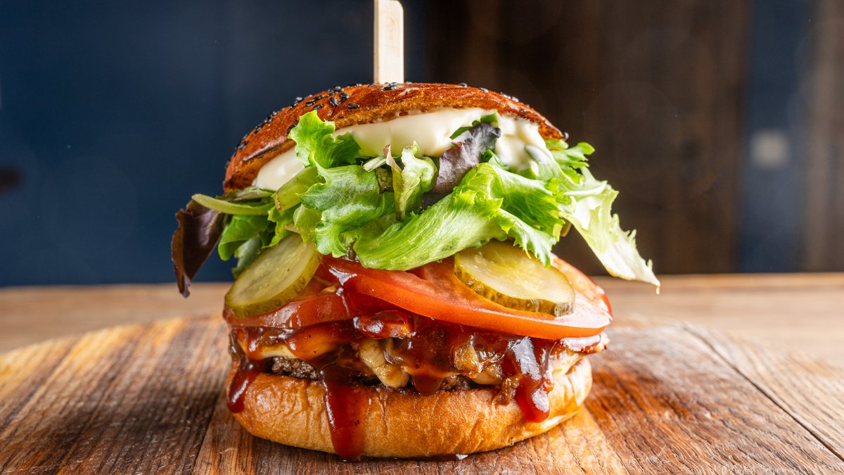 Americano burger at Late Night Munchies Riga