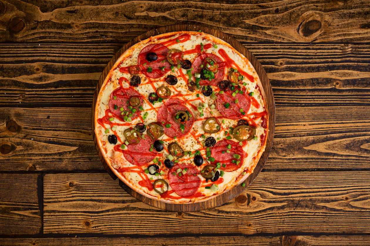 Spicy pizza at Late Night Munchies Riga